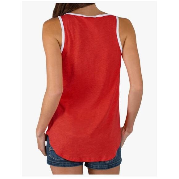 Junk Food NFL Kansas City Chiefs Vintage Inspired Oversized Red Tank Top Size L - Picture 2 of 10